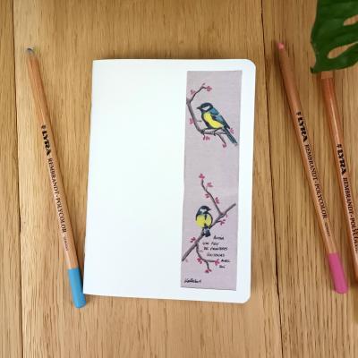 Carnet de notes oiseaux - mésanges - format A6