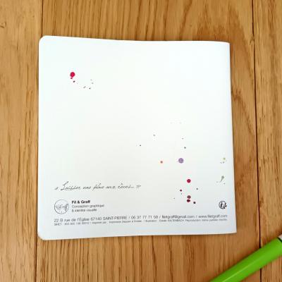Carnet 14 x 14 - Licorne - dos