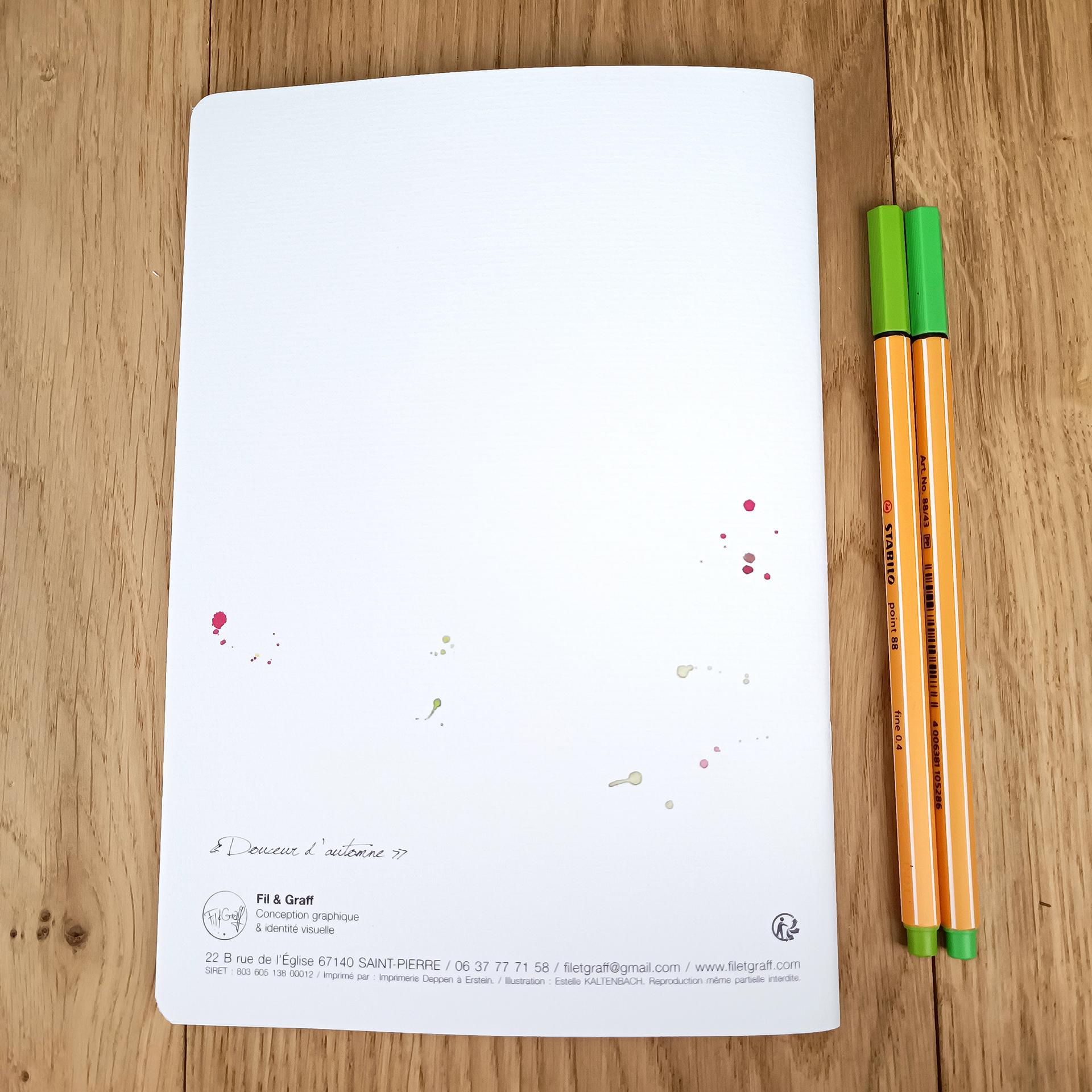 Carnet A5 - Douceur d'automne - dos