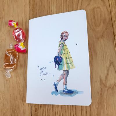 Carnet de notes petite fille avec doudou format A6