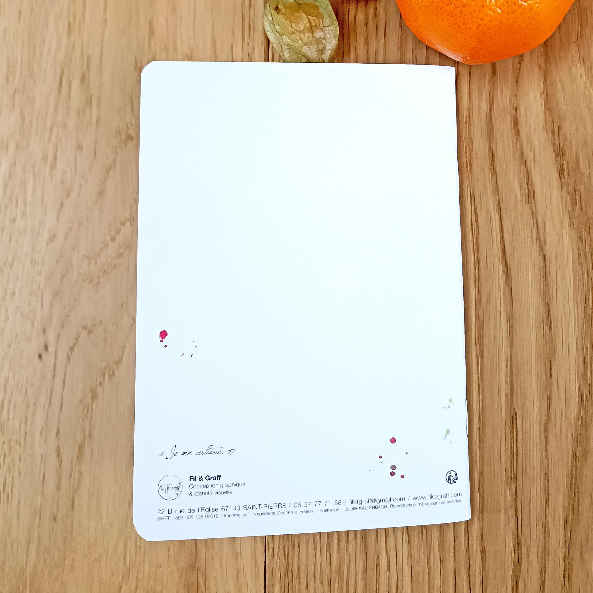 Carnet A6 - Je me cultive - dos