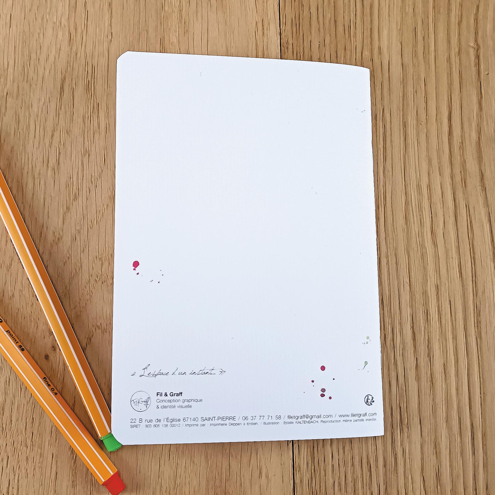 Carnet A6 L'espace d'un instant - dos