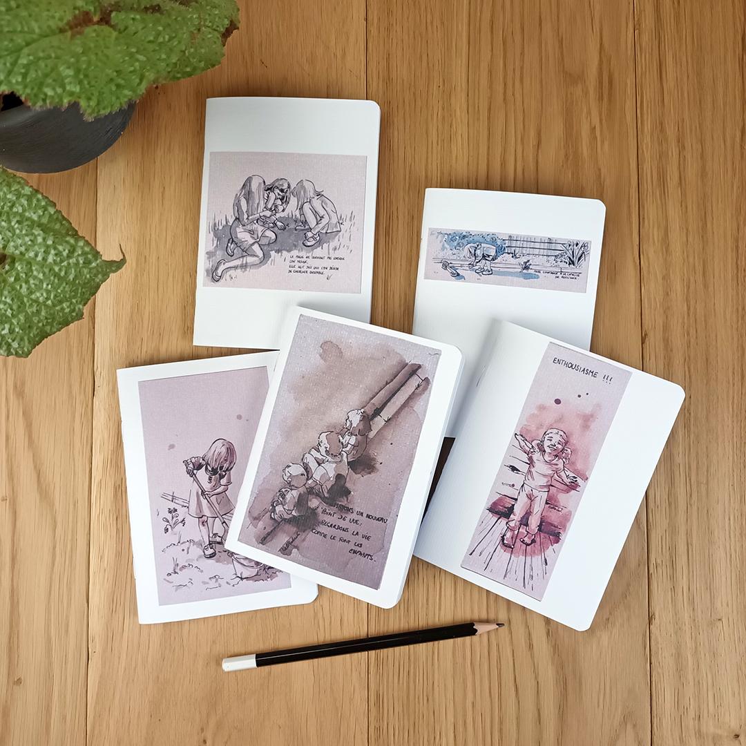 Ensemble a6 encres sur carton